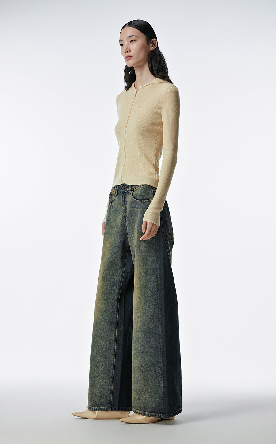 Sweater / JNBY Solid Cardigan Cashmere Sweater