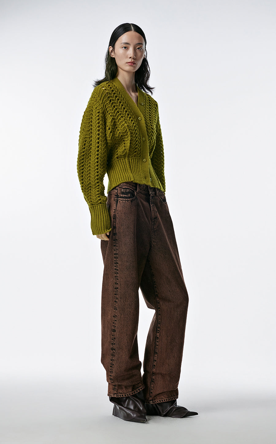 Sweater / JNBY V-Neck Wool Cropped Sweater