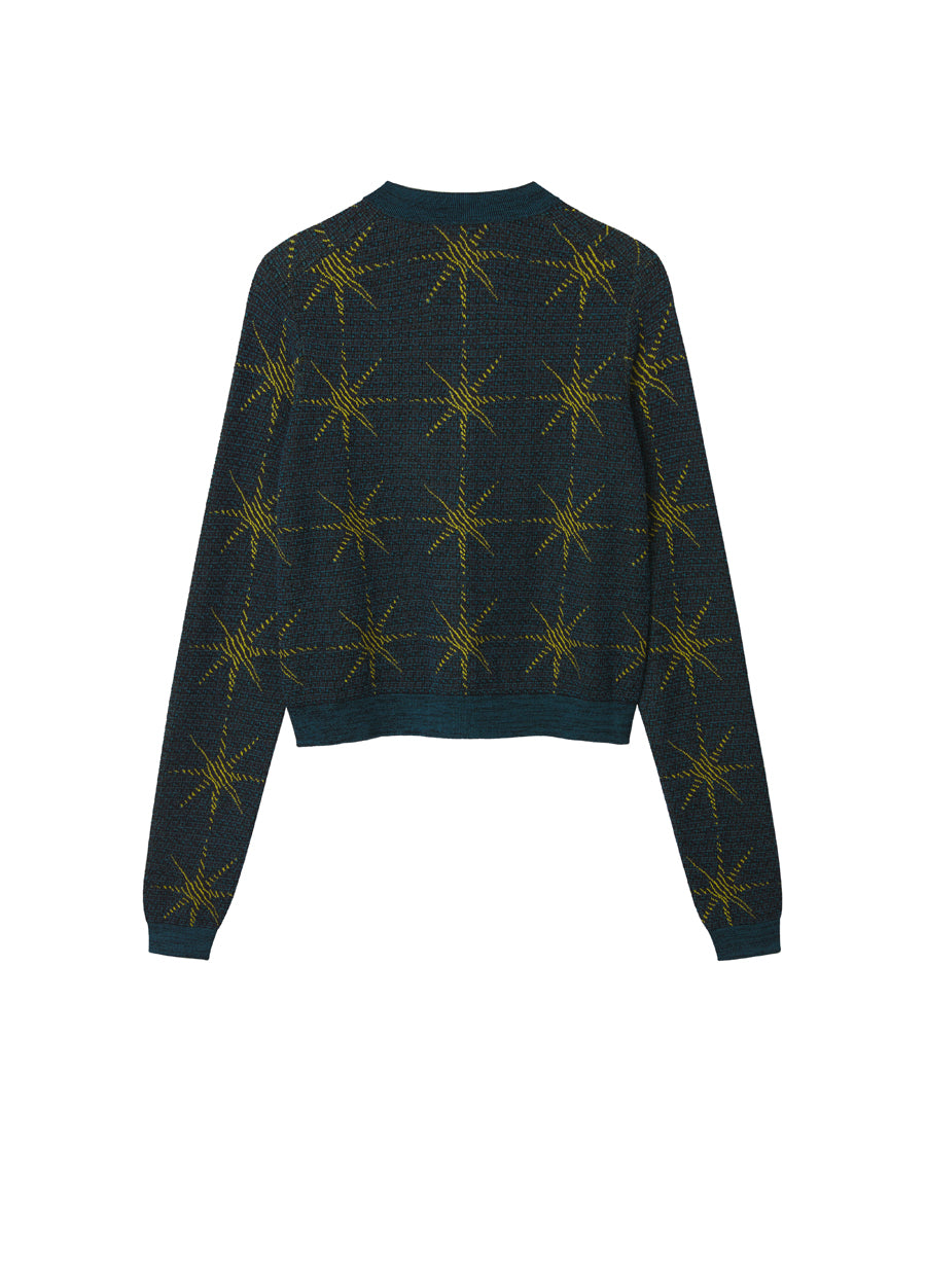 Sweater / JNBY Star Print Retro Round Neck Sweater