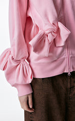 Sweatershirt / JNBY Playful  Three-Dimensional Bow-Knot Hooded Loose Fit Sweatershirt