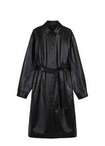 Coat /  JNBY Polyurethane Leather Long Coat