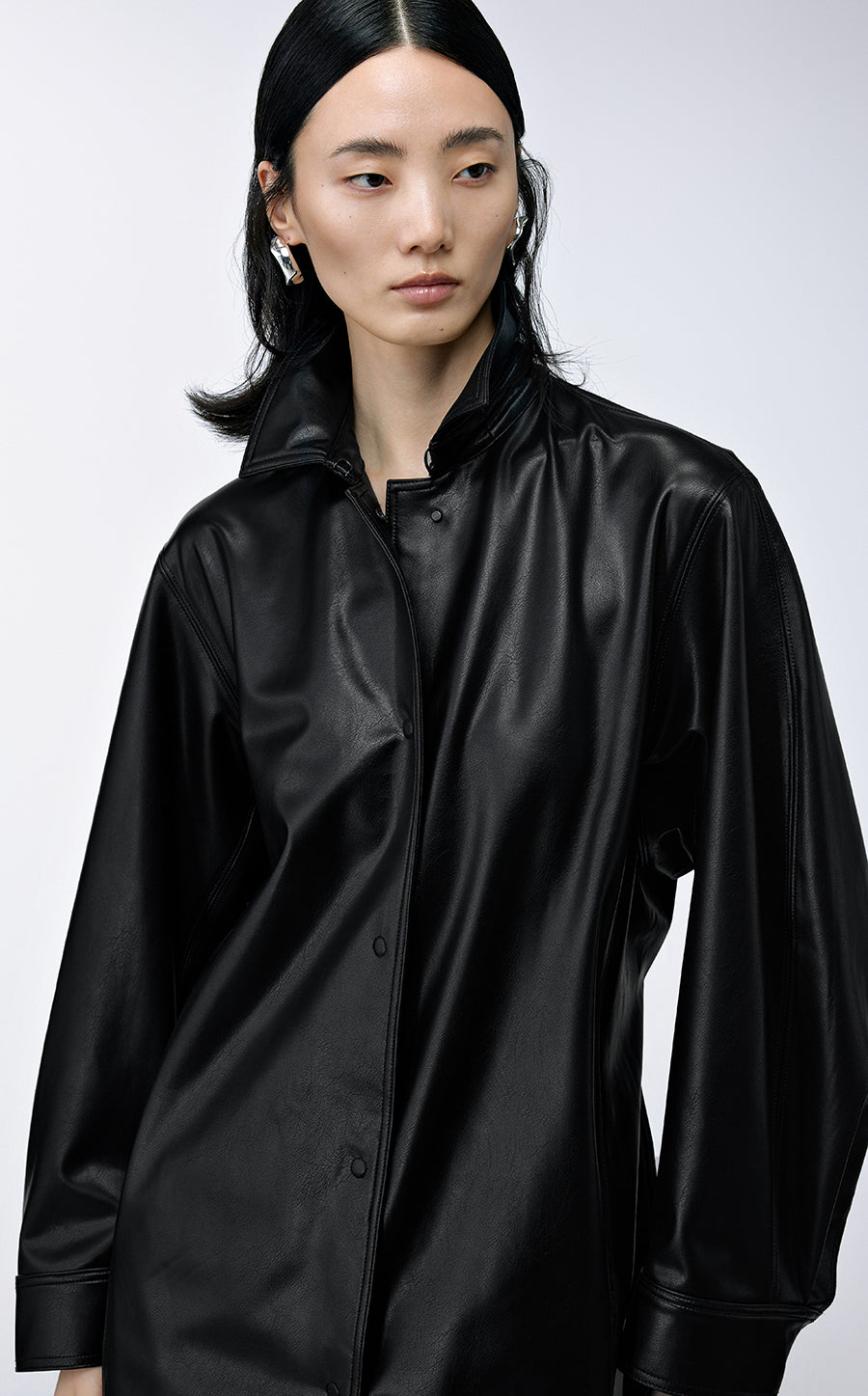 Coat /  JNBY Polyurethane Leather Long Coat