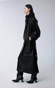 Coat /  JNBY Polyurethane Leather Long Coat