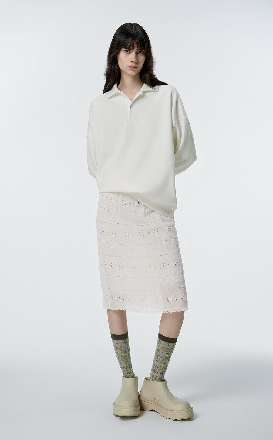 Skirt / JNBY Silk Midi Skirt(100% silk)