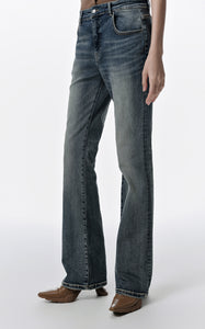 Pants / JNBY Slim-fit Washed Denim Flared Pants