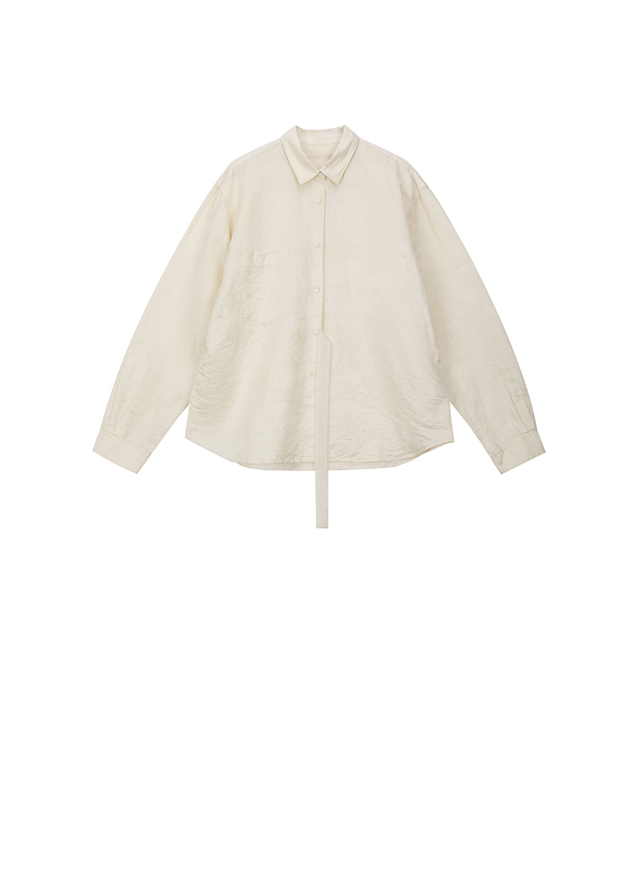 Shirt / JNBY Relaxed Linen -Blend Silk Long-sleeve Shirt
