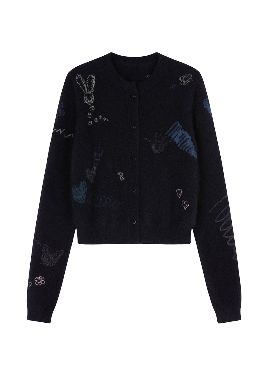 Sweater / JNBY Slim Fit Print Cardigan Sweater