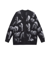 Sweater / JNBY Relaxed V-neck Rabbit Print Cardigan