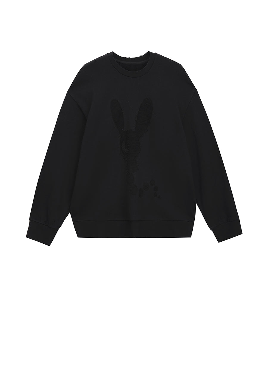 Sweatershirt / JNBY Oversize Cotton Sweatershirt in Rabbit Print