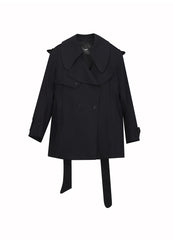 Coat / JNBY Cotton Midi Trench Coat with Lapels at Shoulders