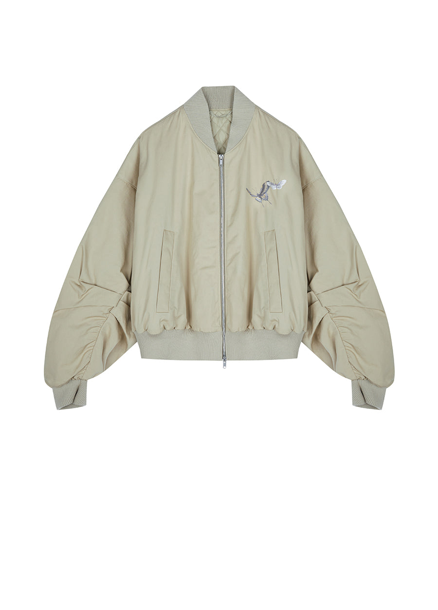 Coat / Su Embroidery X JNBY Cotton Bomber Jacket in Butterfly Pattern