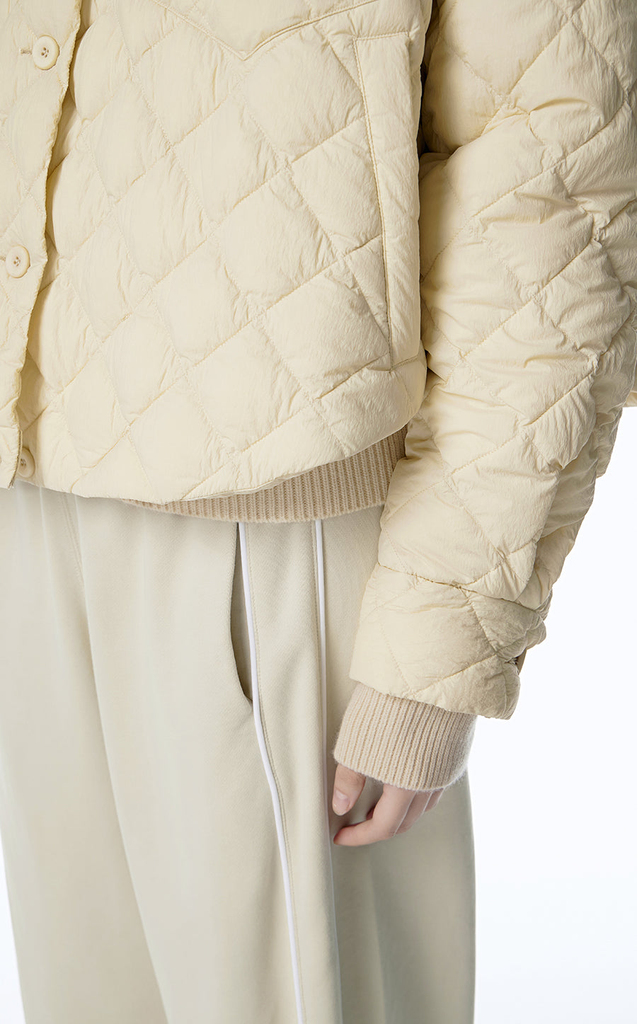 Downcoat / JNBY Ultra Light Down Jacket in Lozenge Pattern