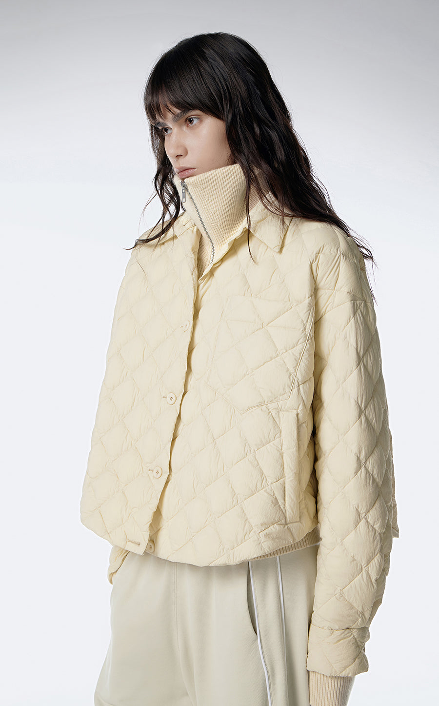 Downcoat / JNBY Ultra Light Down Jacket in Lozenge Pattern