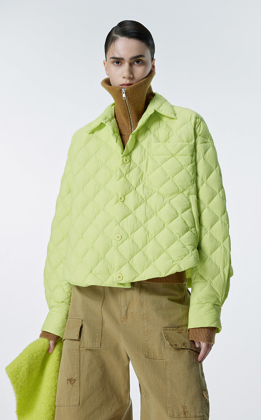 Downcoat / JNBY Ultra Light Down Jacket in Lozenge Pattern