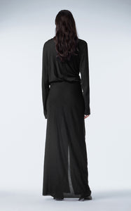 Dress / JNBY Smocked-waist Long Sleeve Wool Dress