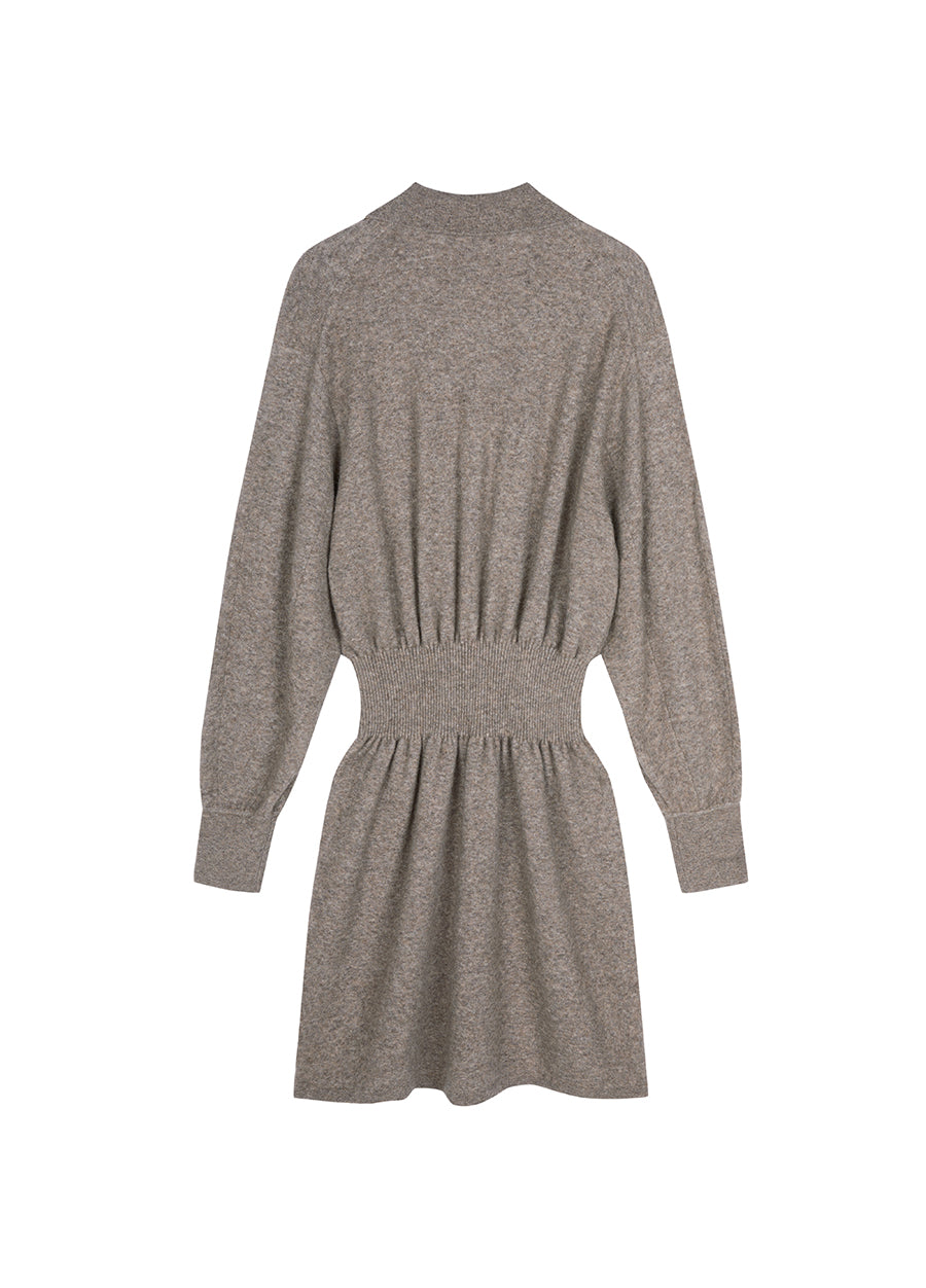 Dress / JNBY V-neck Smocked-waist Sweater Dress