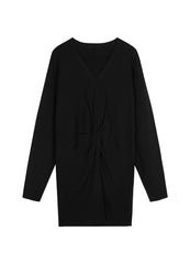 Dress / JNBY V-neck Wool Sweater Dress