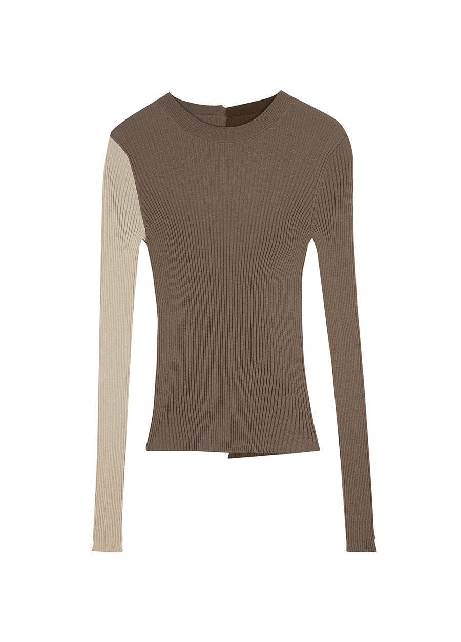 Sweater / JNBY Slim Fit Color Block Wool Sweater