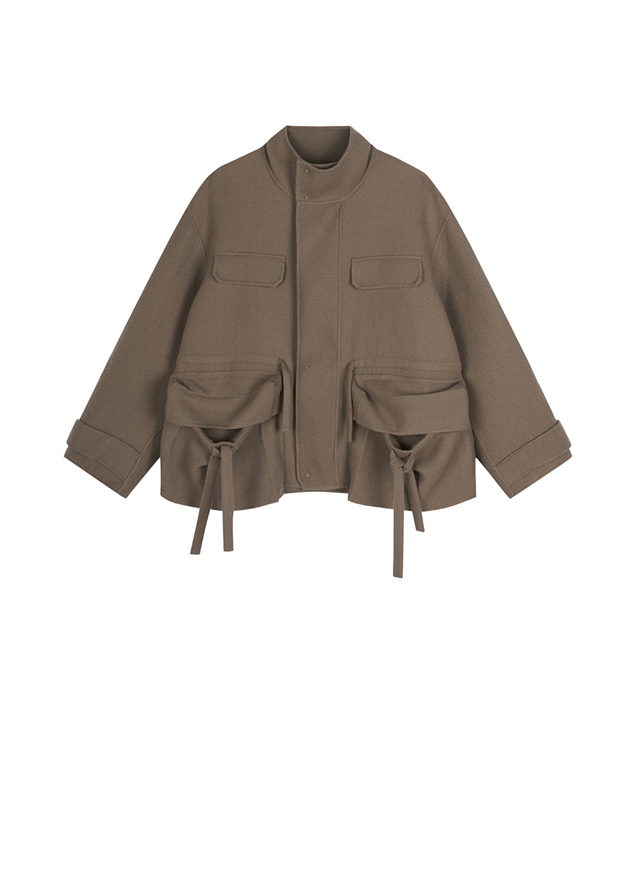 Coat / JNBY Loose-fit Big-pocket Design Wool Jacket