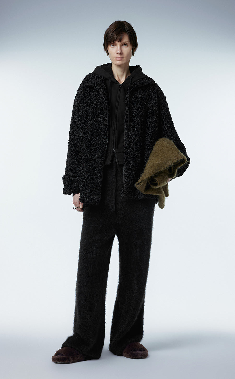 Coat / JNBY Cropped Faux Fur Coat