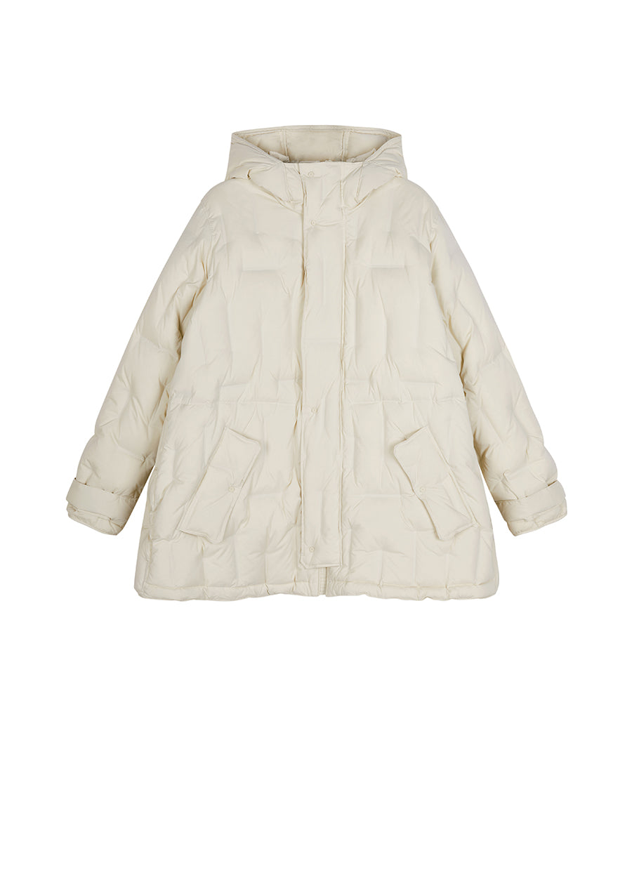 Coat / JNBY Asymmetric Hooded Down Coat