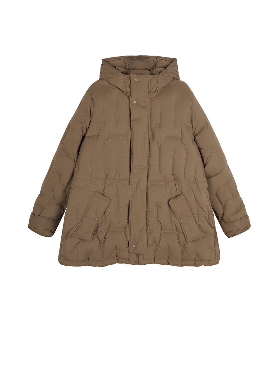 Coat / JNBY Asymmetric Hooded Down Coat