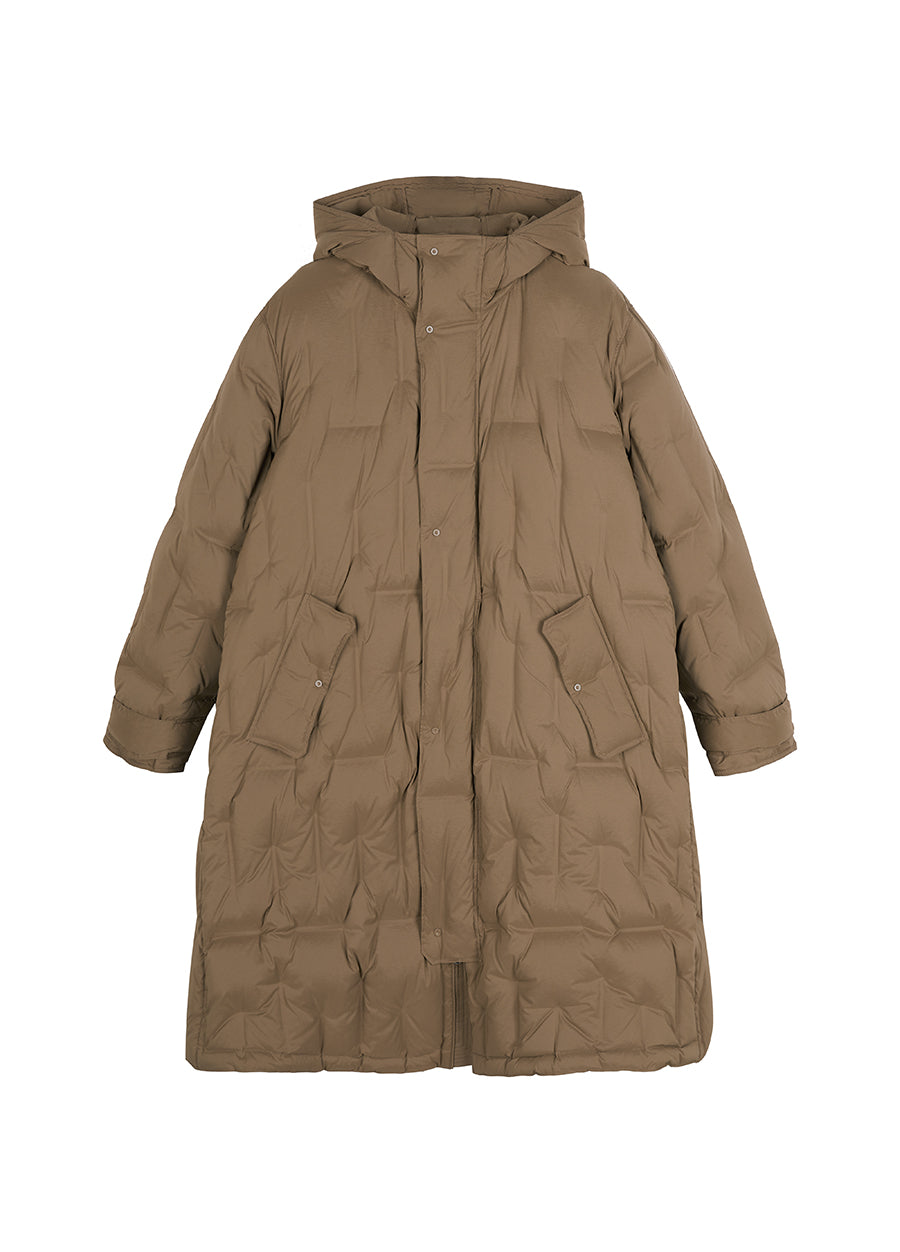 Coat / JNBY  Knee-length Asymmetric Hooded Down Coat