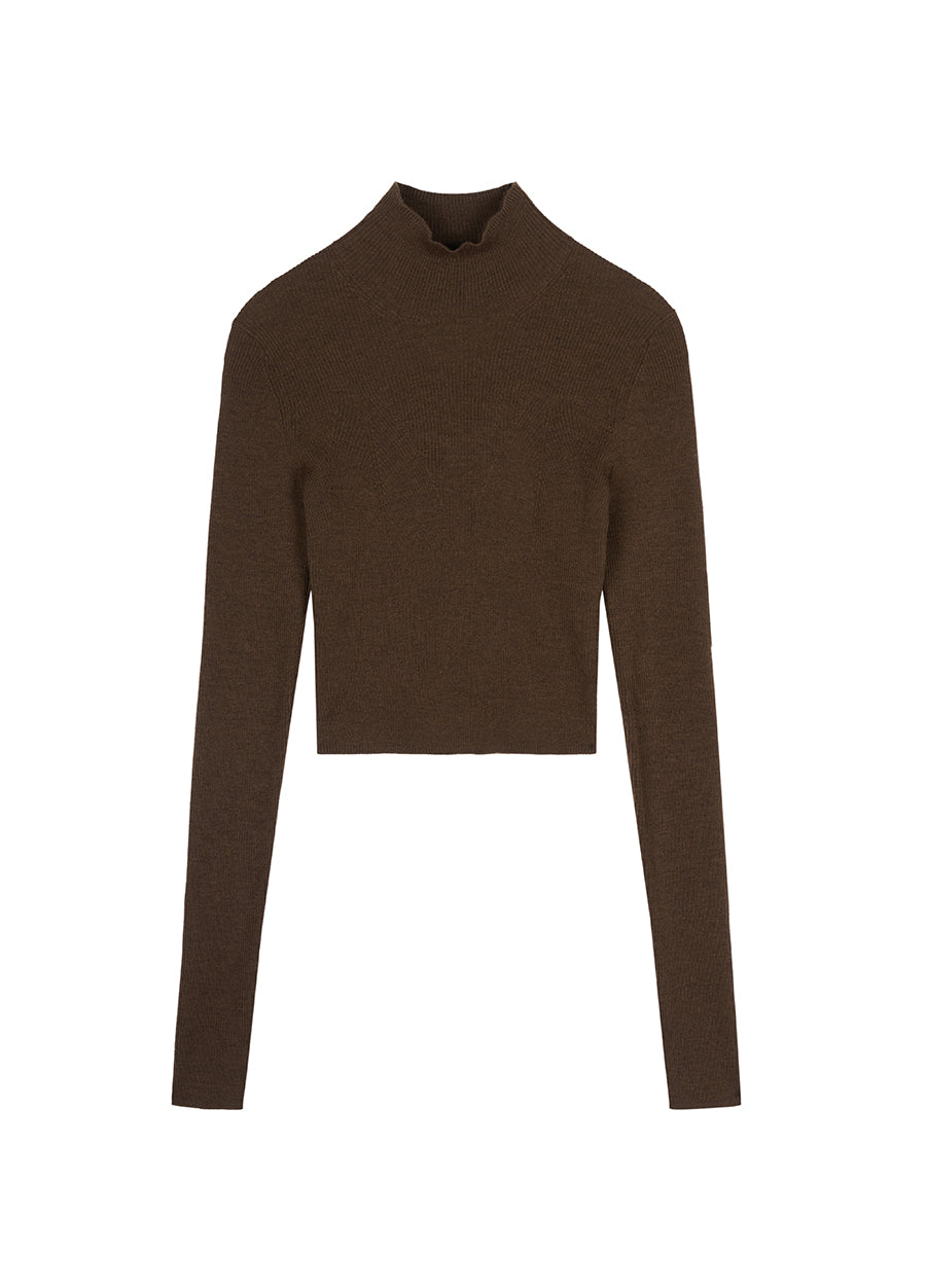 Sweater / JNBY Mock-neck Cropped Sweater