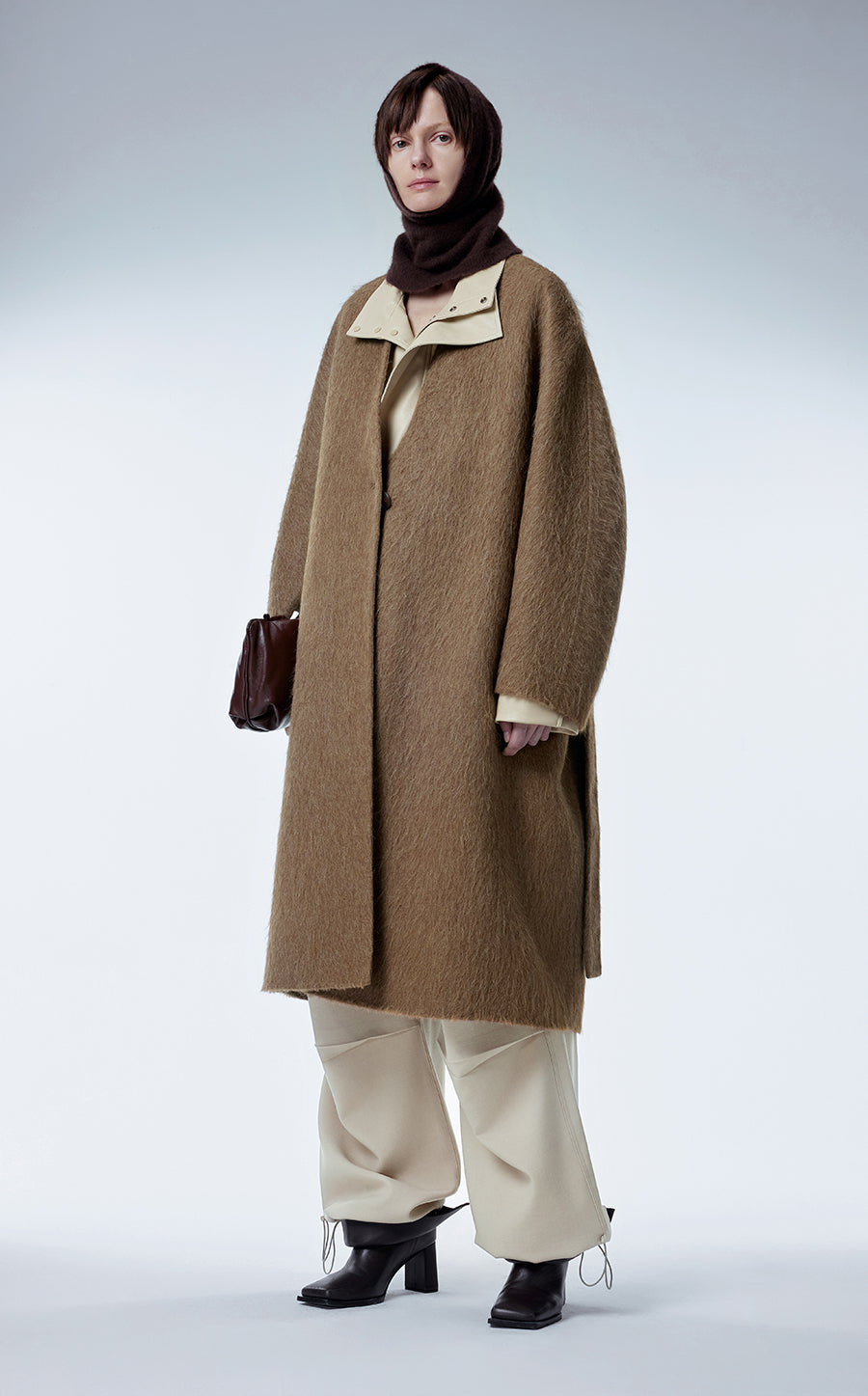 Coat / JNBY Wool-blend V-neck Coat