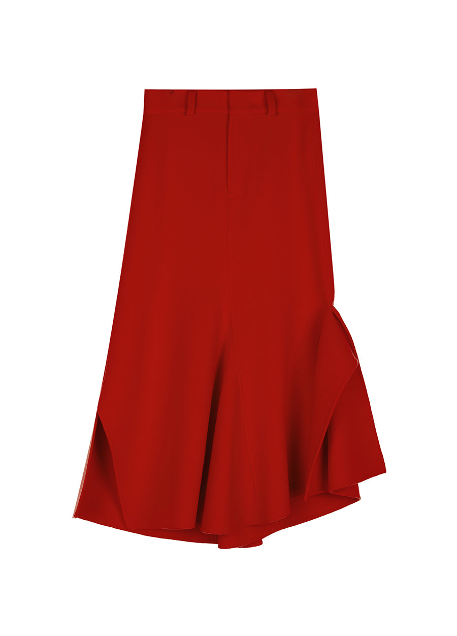 Skirt / JNBY Asymmetric Midi Wool Skirt