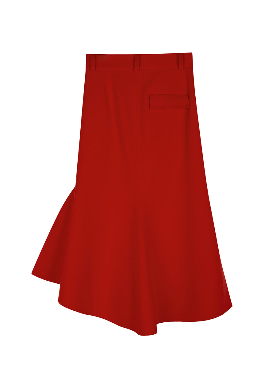 Skirt / JNBY Asymmetric Midi Wool Skirt