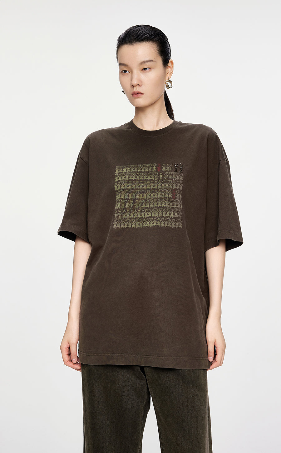 T-Shirt / JNBY Relaxed Miao-Inspired Cotton T-Shirt