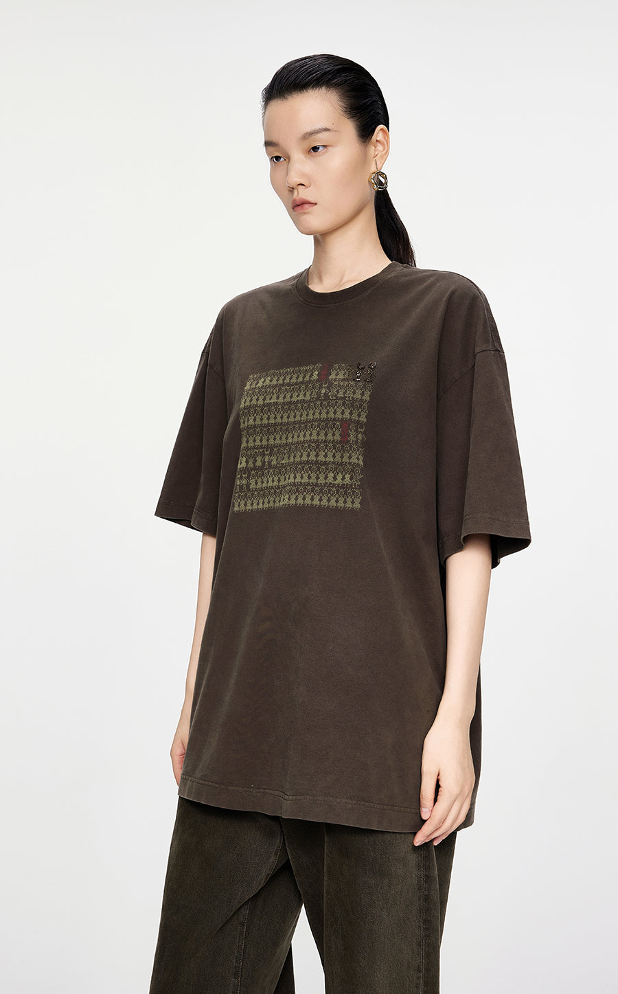 T-Shirt / JNBY Relaxed Miao-Inspired Cotton T-Shirt