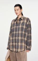 Shirt / JNBY Butterfly Pattern Plaid Shirt