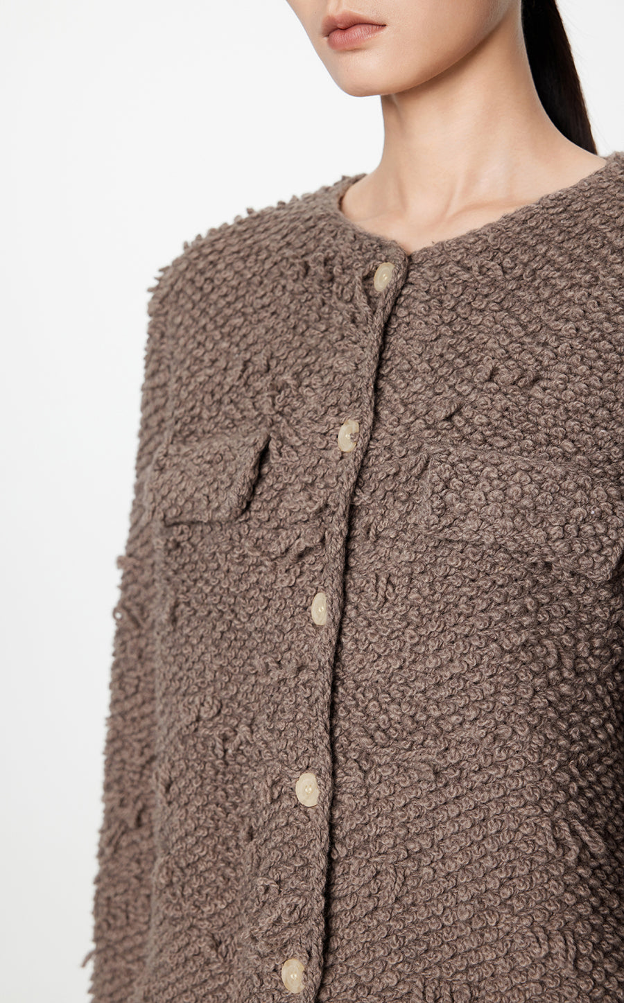 Sweater / JNBY Wool-Blend Pile Cardigan