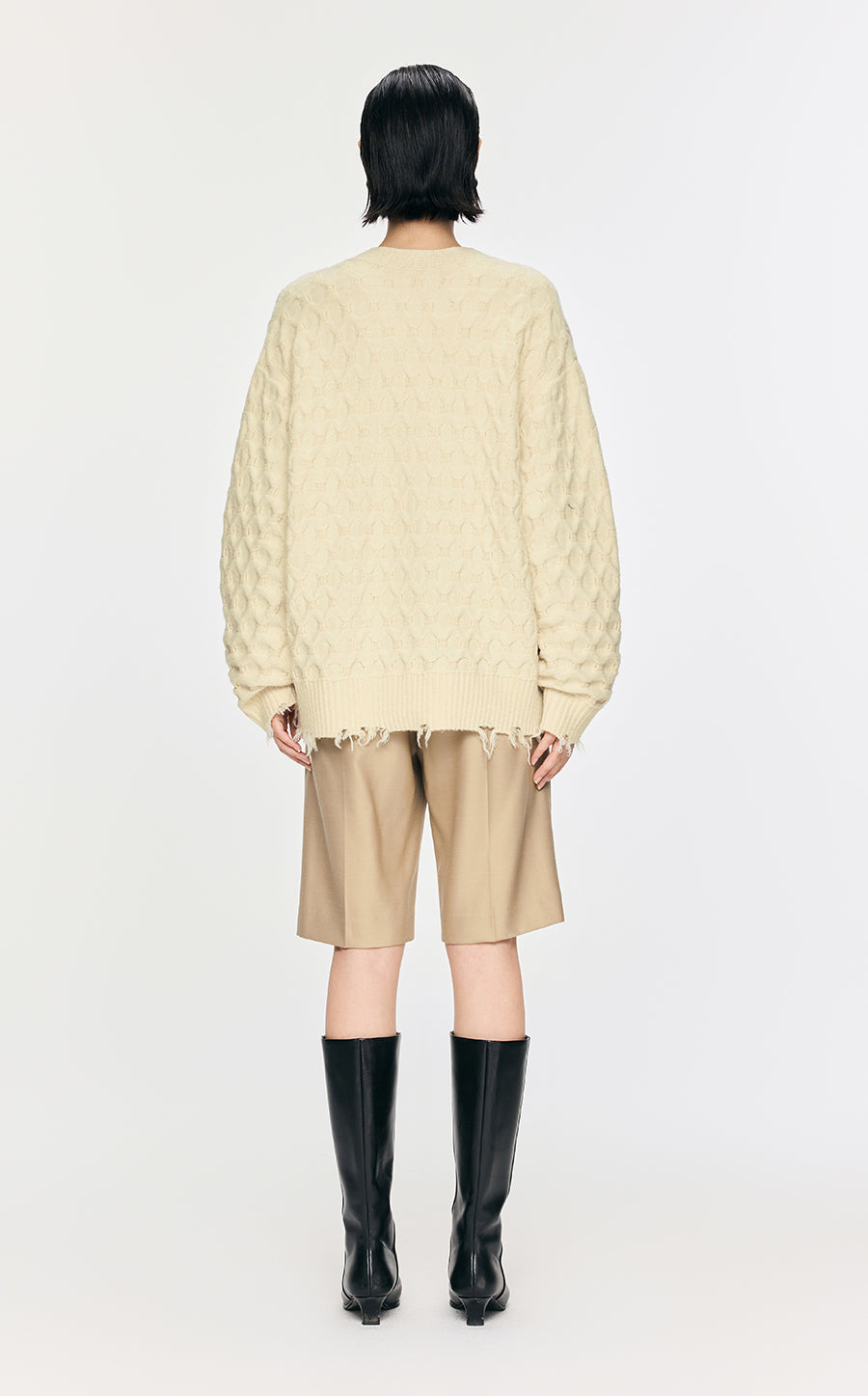 Sweater / JNBY Collarless Loose Mid-Length Cardigan