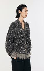 Sweater / JNBY Collarless Loose Mid-Length Cardigan