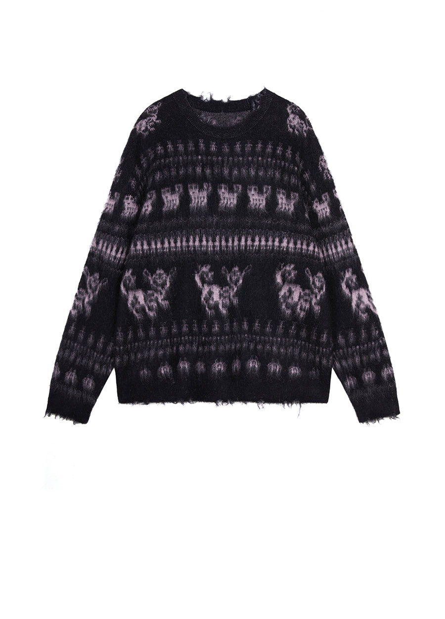 Sweater / JNBY Oversize Intarsia-Knit Sweater