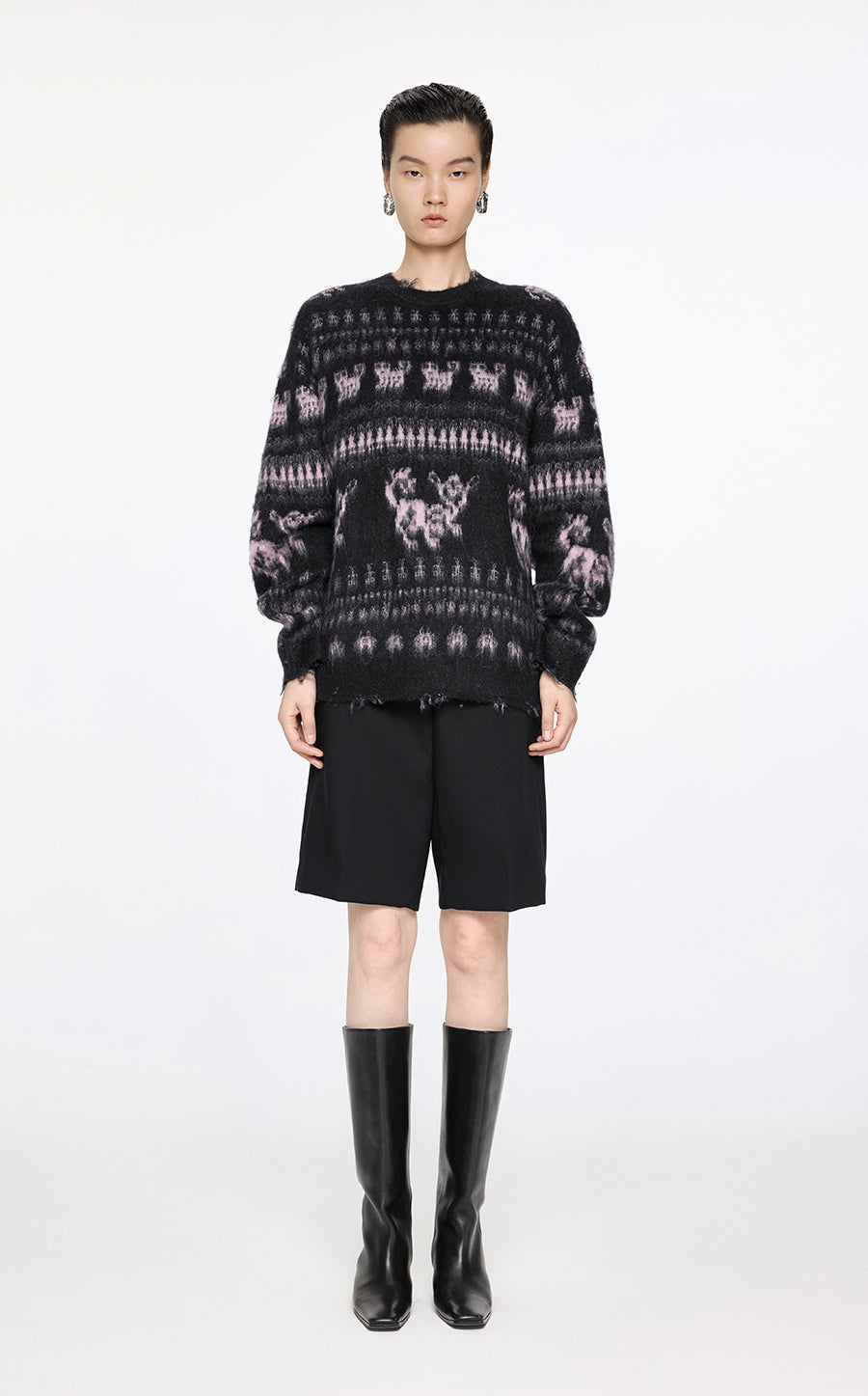 Sweater / JNBY Oversize Intarsia-Knit Sweater