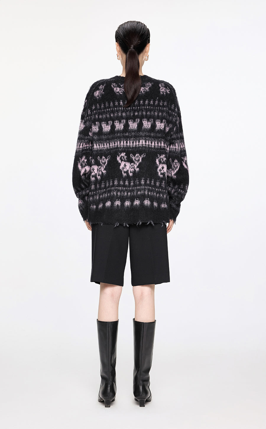 Sweater / JNBY Oversize Intarsia-Knit Sweater