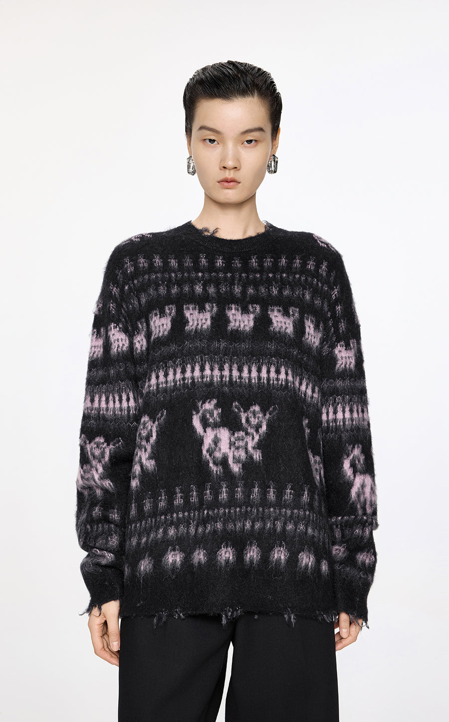 Sweater / JNBY Oversize Intarsia-Knit Sweater