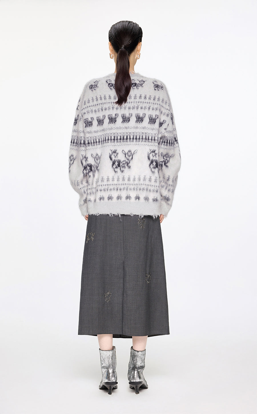 Sweater / JNBY Oversize Intarsia-Knit Sweater