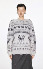 Sweater / JNBY Oversize Intarsia-Knit Sweater