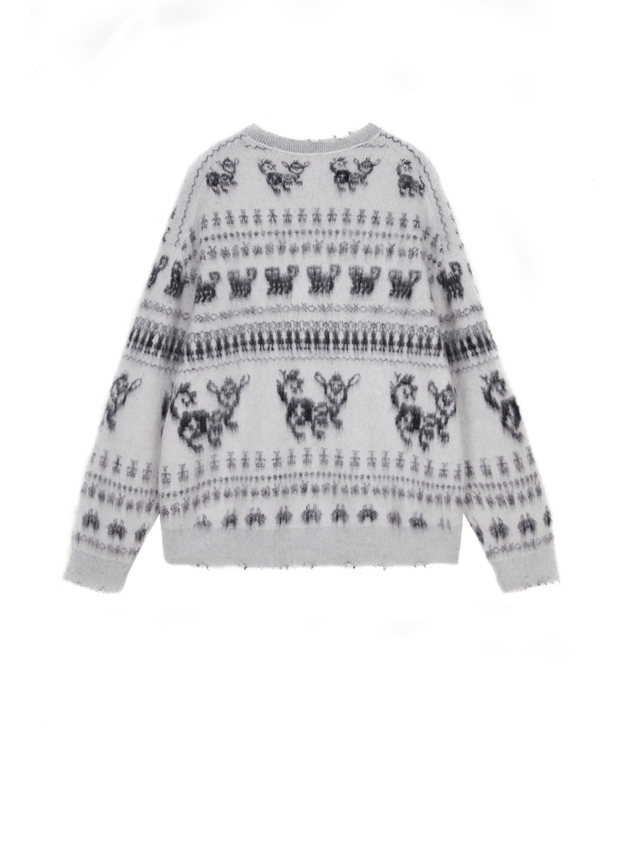 Sweater / JNBY Oversize Intarsia-Knit Sweater