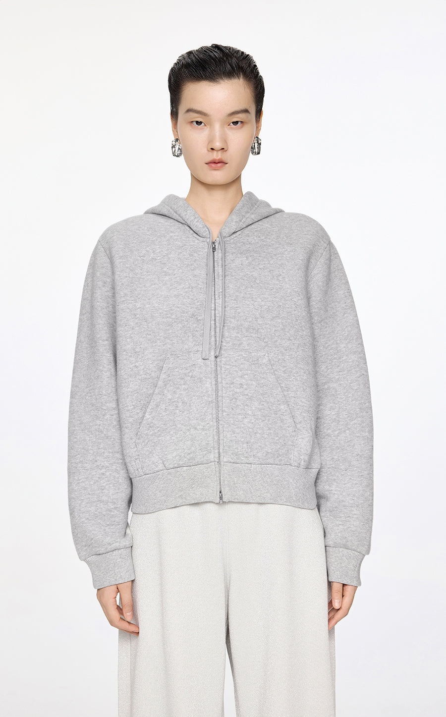 Sweatshirt / JNBY Relaxed Wool-Blend Hoodie