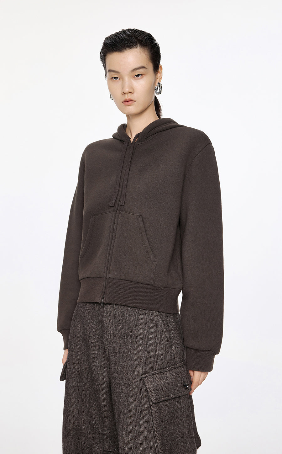 Sweatshirt / JNBY Relaxed Wool-Blend Hoodie