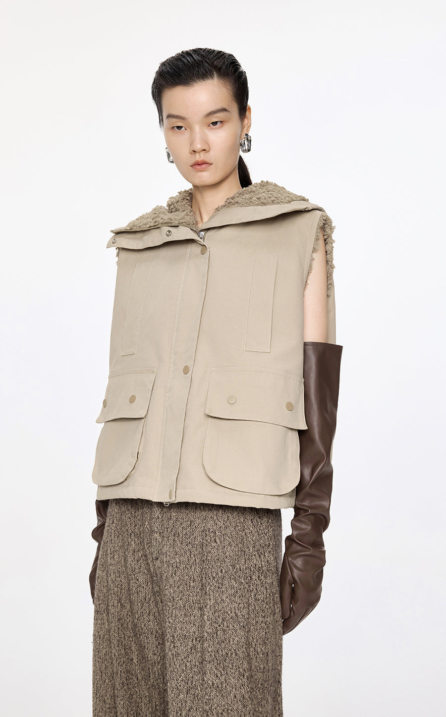 Vest / JNBY Relaxed Cotton Hooded Vest