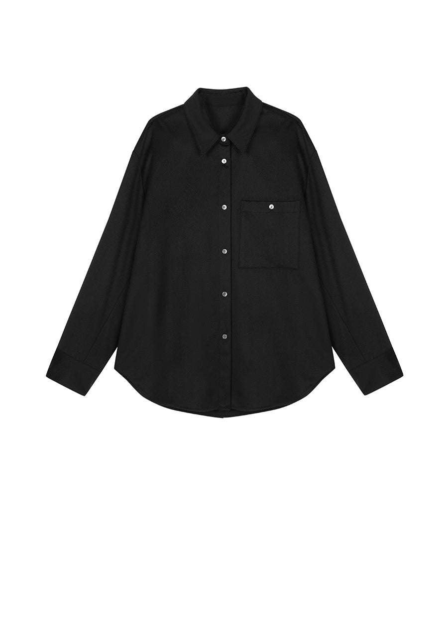 Coat / JNBY Oversize Wool-Cashmere Shirt Jacket