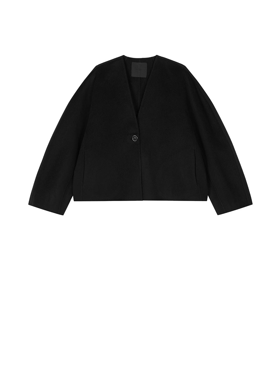 Coat / JNBY Relaxed V-neck Wool Coat