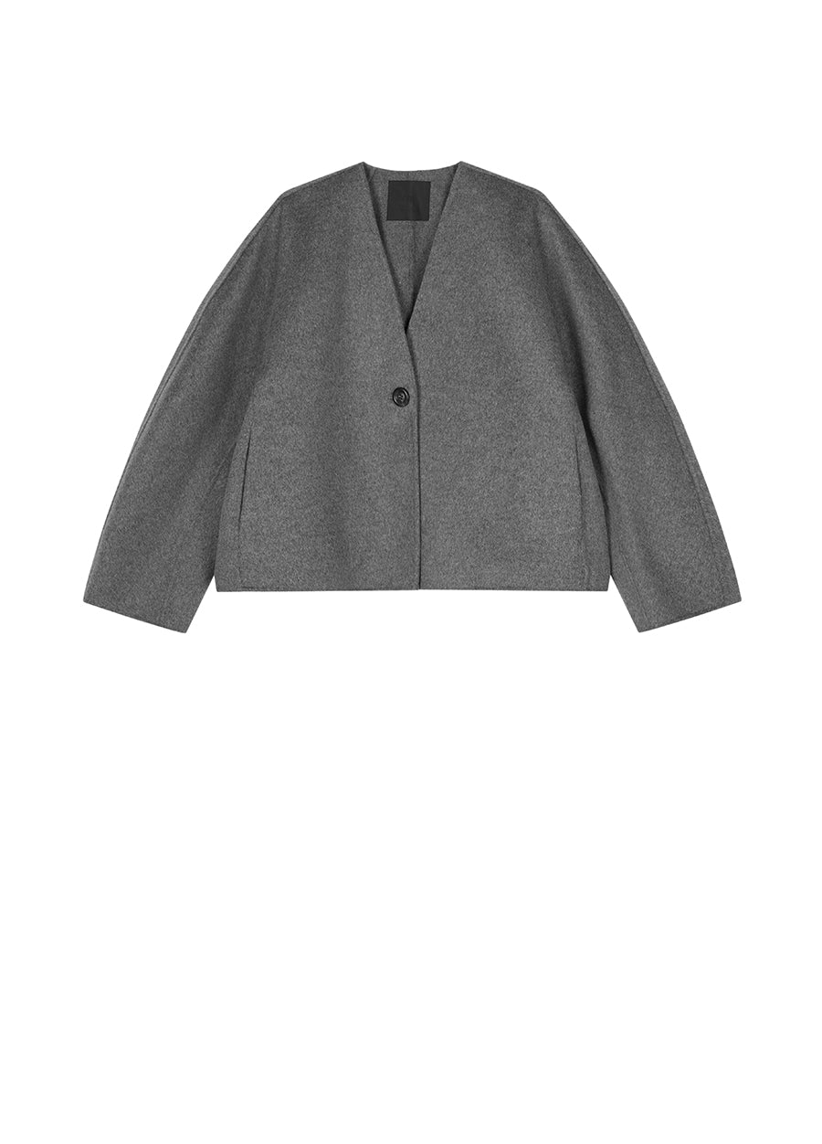 Coat / JNBY Relaxed V-neck Wool Coat